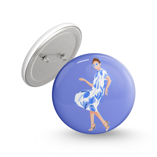 Dancing Girl Pin-back Button Badge