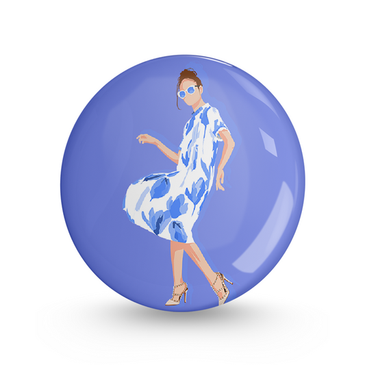 Dancing Girl Pin-back Button Badge