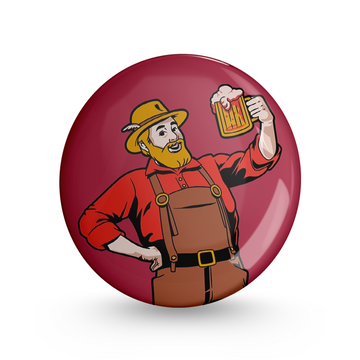 Beer Man Pin-back Button Badge