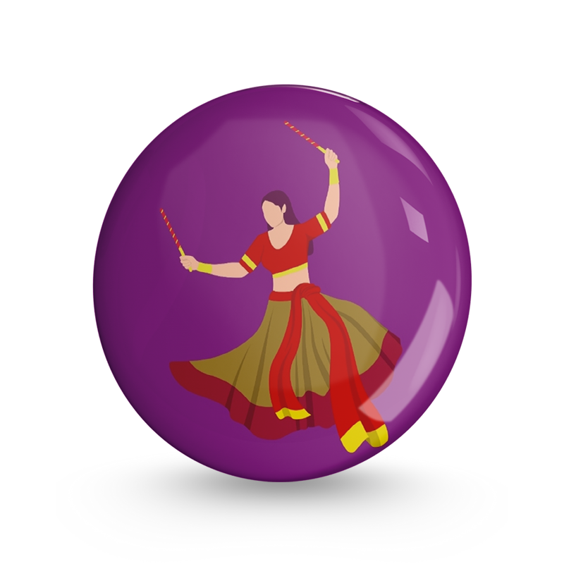 Dandiya Pin-back Button Badge