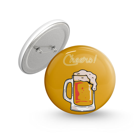 Cheers with Beer Pin-back Button Badge