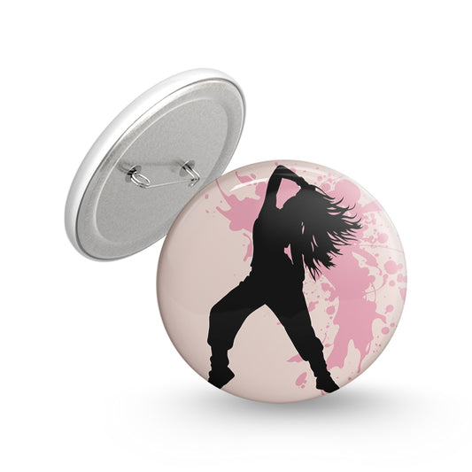 Hip Hop girl Pin-back Button Badge