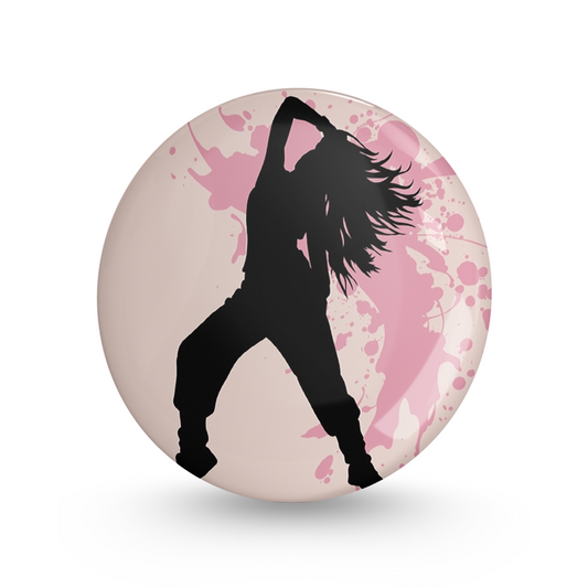 Hip Hop girl Pin-back Button Badge