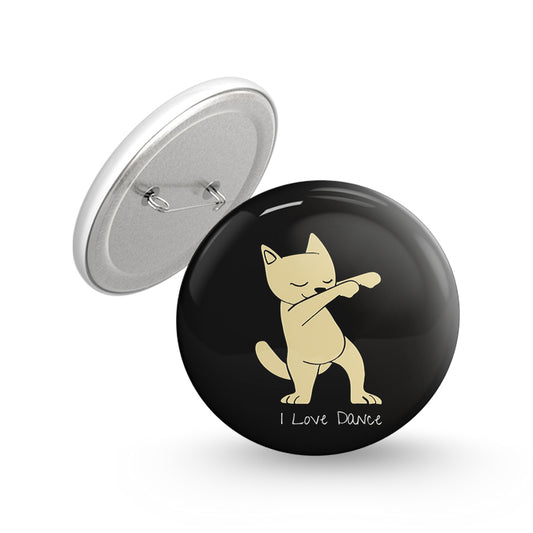 I Love Dance Kitty Pin-back Button Badge