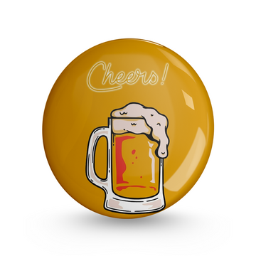 Cheers with Beer Pin-back Button Badge