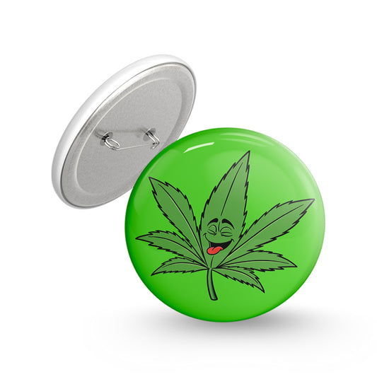 Happy Green Pin-back Button Badge