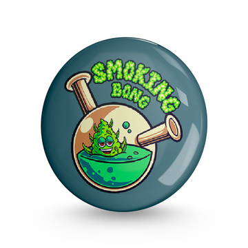 Smoking Bong Pin-back Button Badge