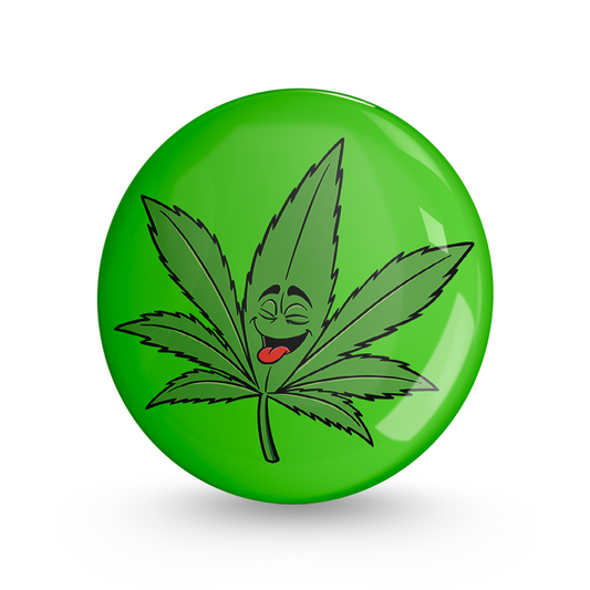 Happy Green Pin-back Button Badge