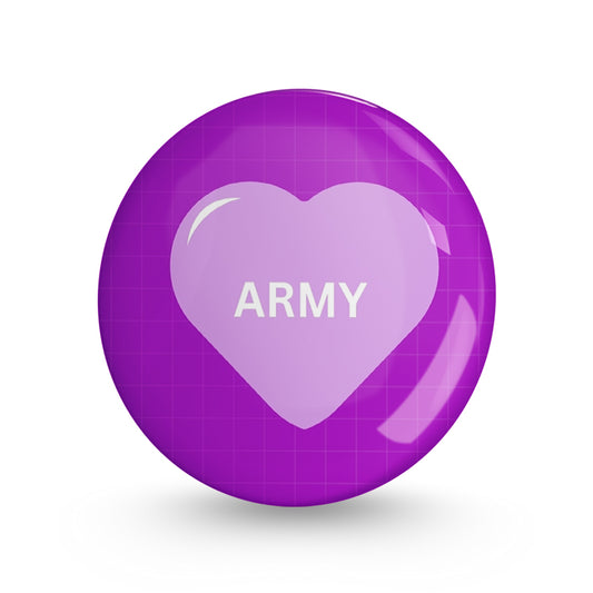 Army Heart Pin-back Button Badge