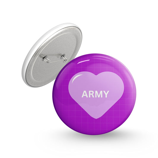 Army Heart Pin-back Button Badge