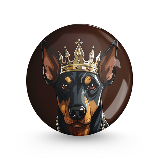 Dog King Pin-back Button Badge