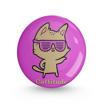 Cattitude Pin-back Button Badge