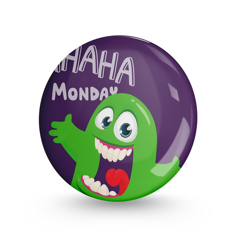 Alien Monday Pin-back Button Badge