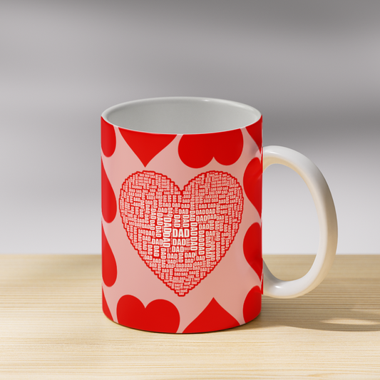 Dada Red Hearts Coffee Mug