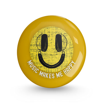 Music Makes Me Happy Pin-back Button Badge