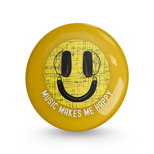 Music Makes Me Happy Pin-back Button Badge