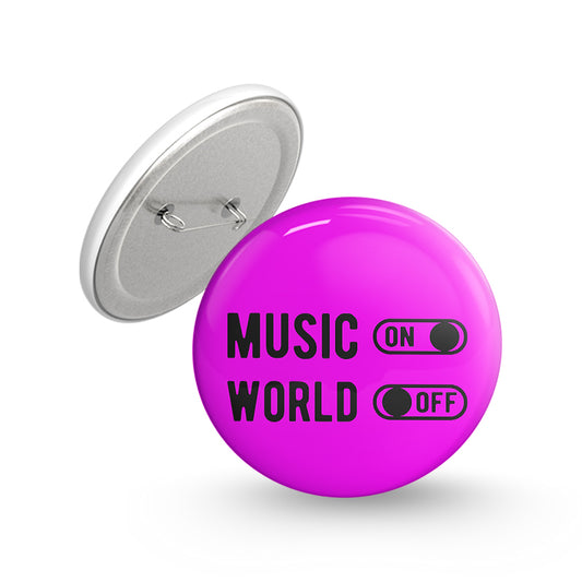 Music Mode On Pin-back Button Badge