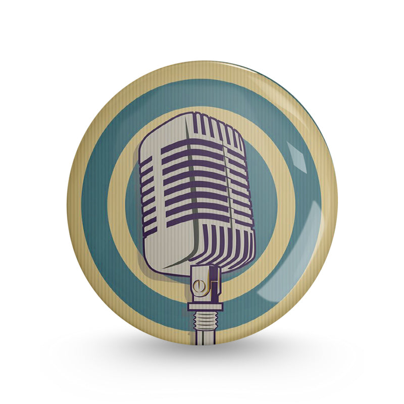 Stage Mic Pin-back Button Badge