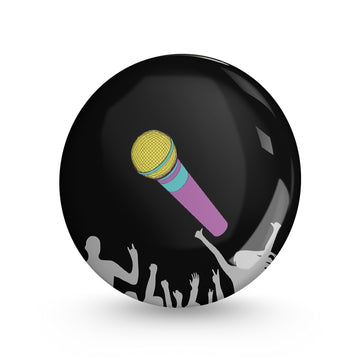 Let the Mic Rule The Crowd Pin-back Button Badge