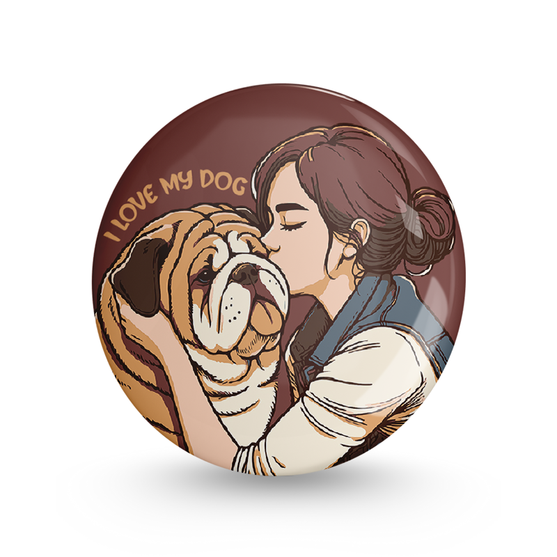 I Love My Dog Pin-back Button Badge