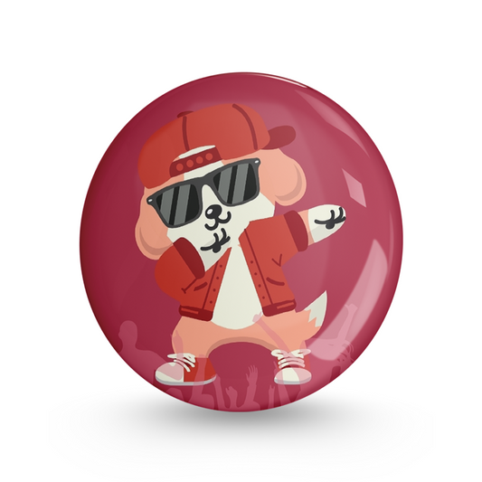 Rapper Dog Pin-back Button Badge