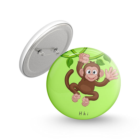 Crazy Monkey Pin-back Button Badge