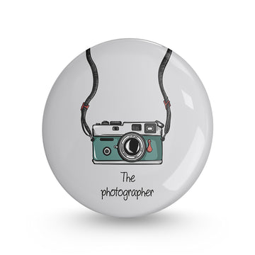 The Photographer Here Pin-back Button Badge