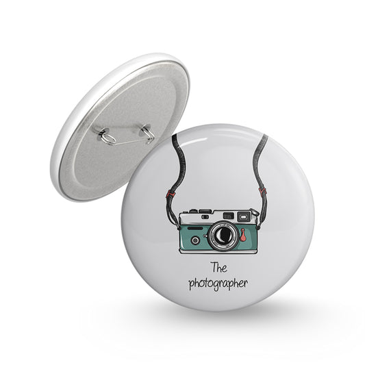 The Photographer Here Pin-back Button Badge