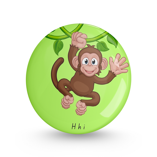 Crazy Monkey Pin-back Button Badge