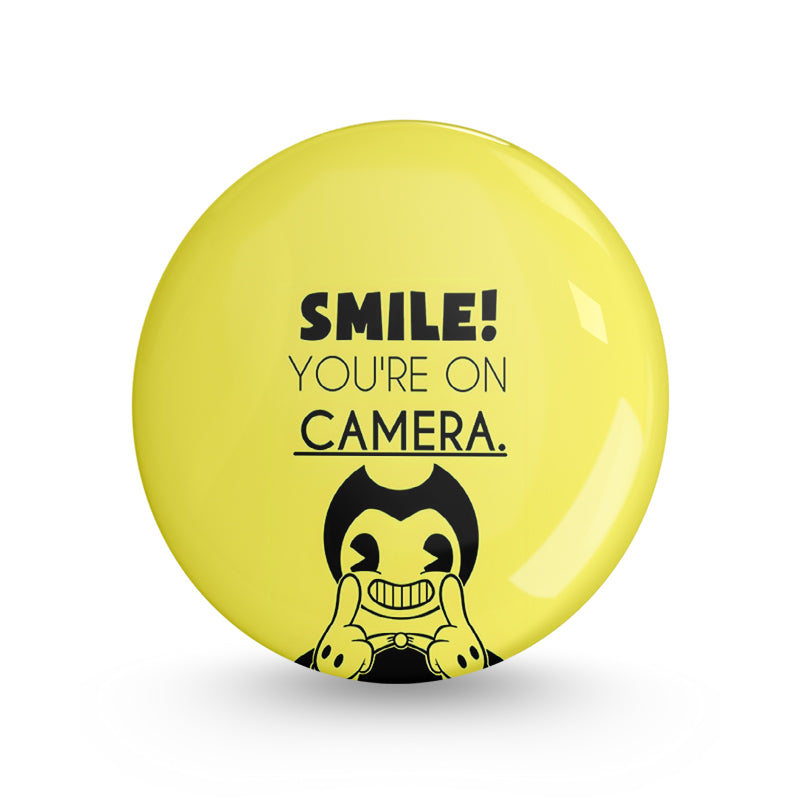 Smile You're on Camera Pin-back Button Badge