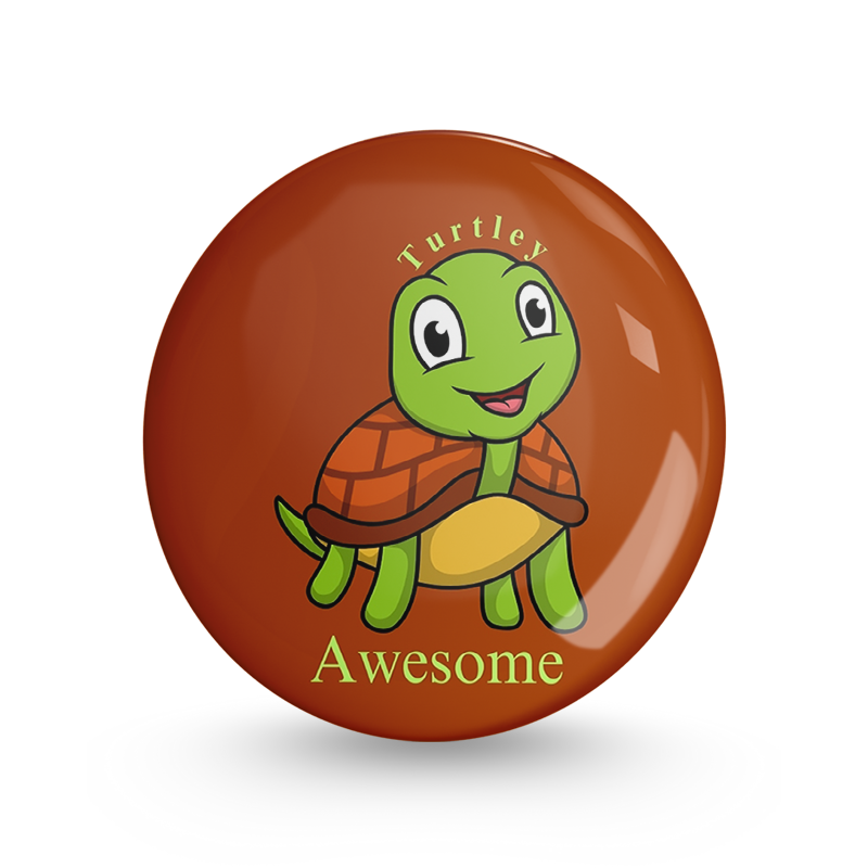 Turtley Awesome Pin-back Button Badge