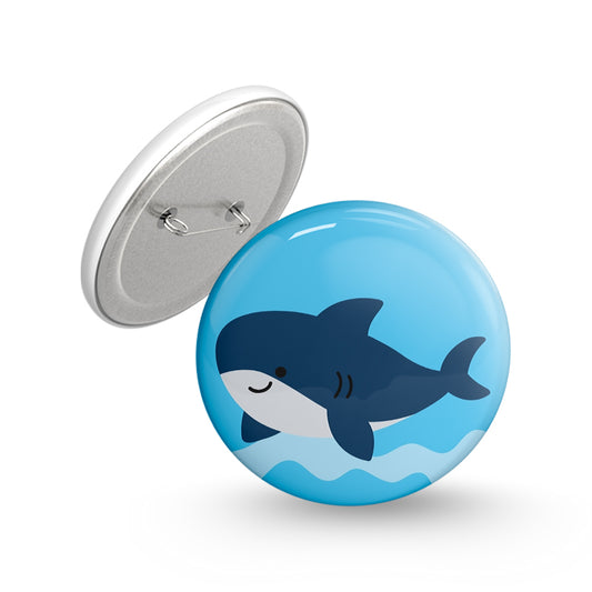 Blue Whale Pin-back Button Badge