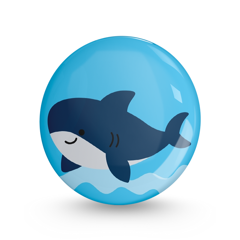 Blue Whale Pin-back Button Badge