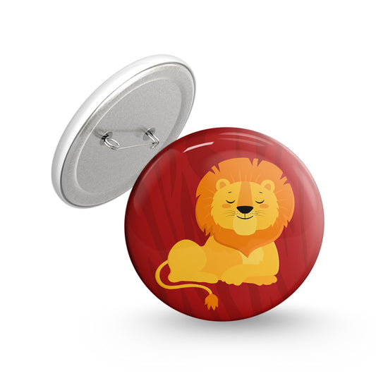 Happy Lion Pin-back Button Badge