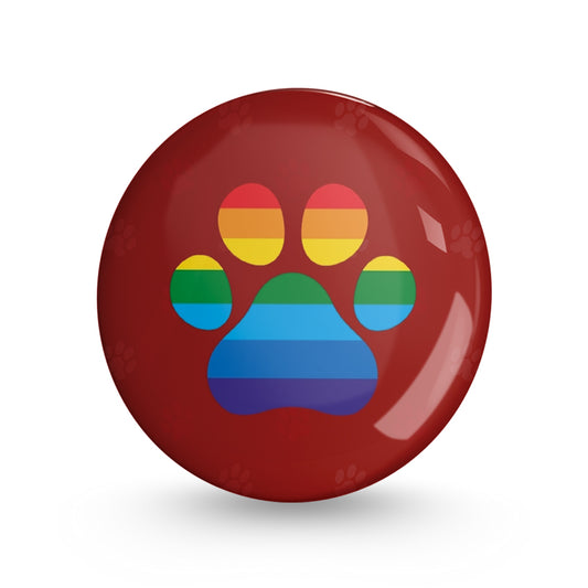 Rainbow Paws Pin-back Button Badge