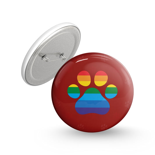 Rainbow Paws Pin-back Button Badge