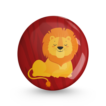 Happy Lion Pin-back Button Badge