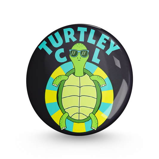 Turtley Cool Pin-back Button Badge