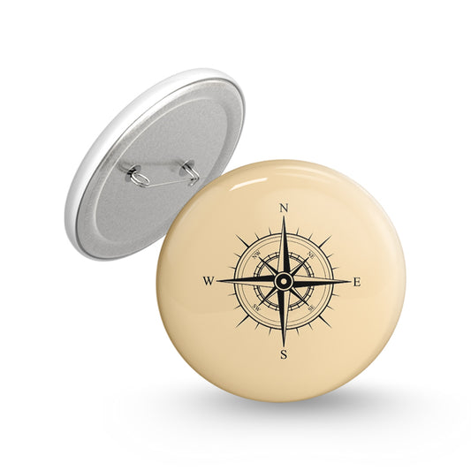 Compass Pin-back Button Badge