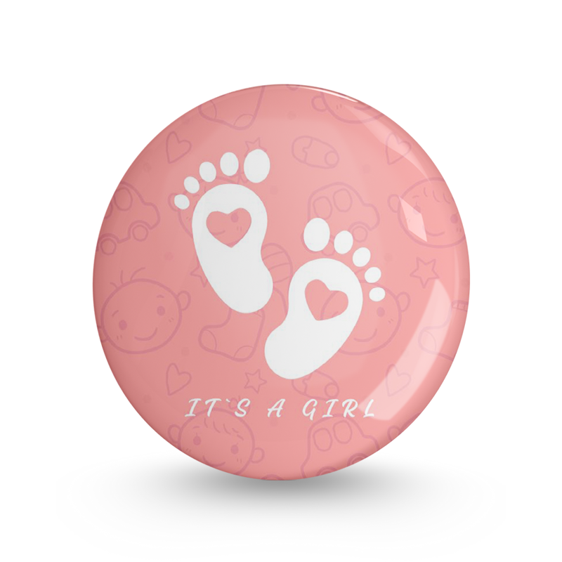 Its a Girl Pin-back Button Badge