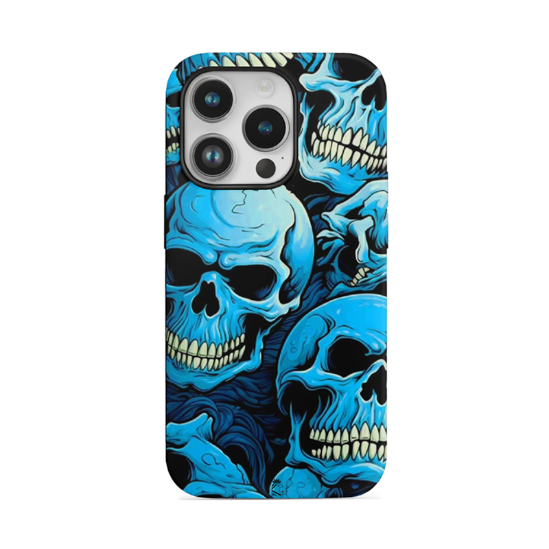 Blue Dead Skulls Flexible Soft Silicone Case