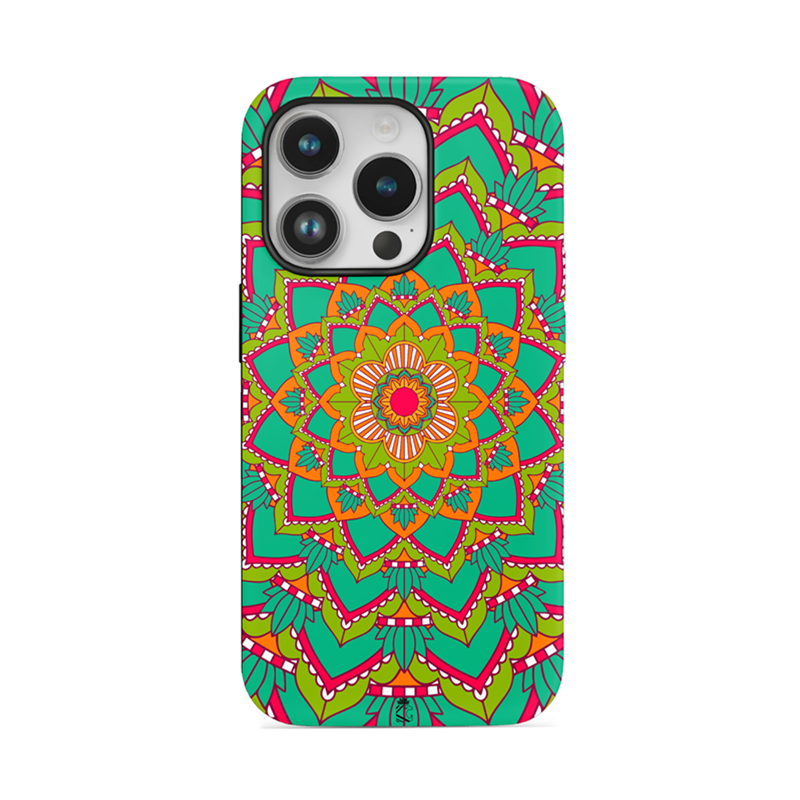 Green Mandala Pattern Flexible Soft Silicone Case